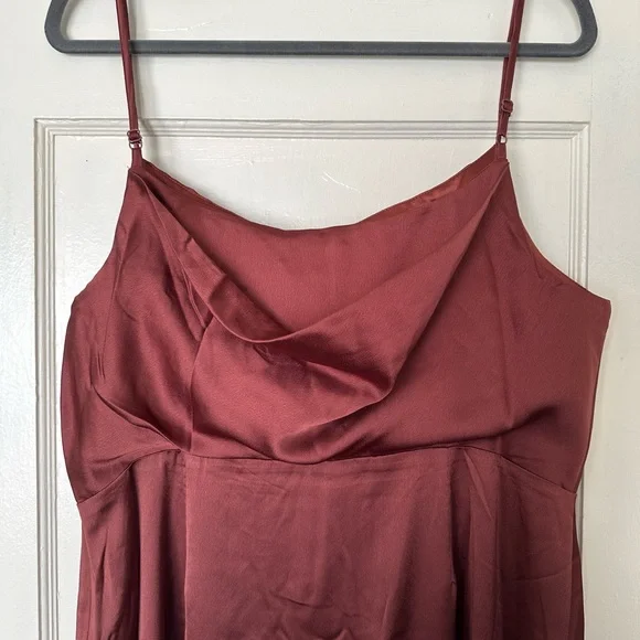 NWT Sugarlips Sydney Satin Gown | Size XL | Color: Cinnamon / Rust / Copper - Picture 7 of 7